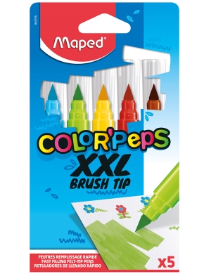 Color’Peps XXL Brush Felt Pens 5pk
